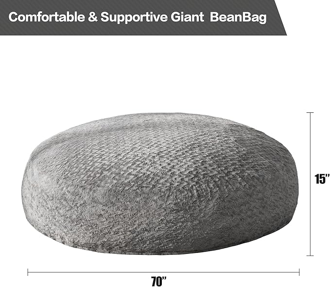 Hobestluk 6ft Bean Bag Chairs for Adults Large Beanbag Chair - Image 2