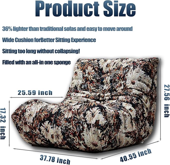 CXC Fireside Chair, Gaming Chair Floor, Large Bean Bag Chairs - Image 2