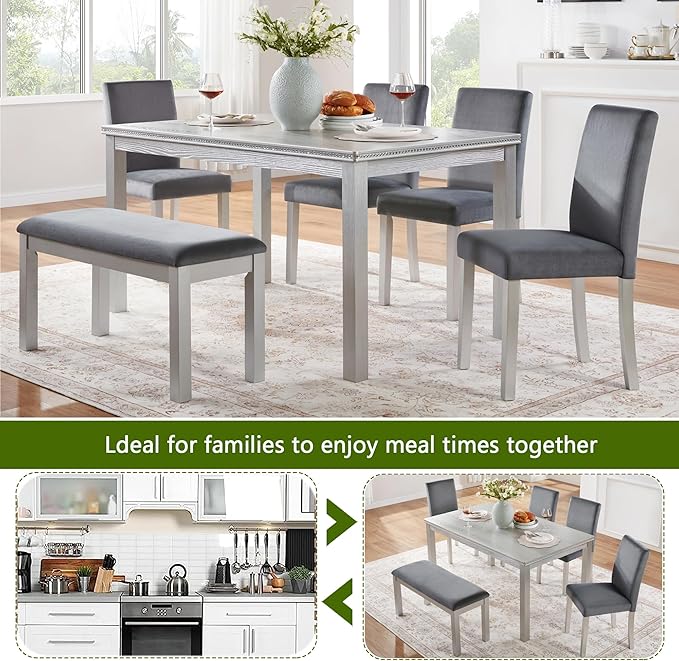 KEIKI 6-Piece Standard Height Dining Table Set - Image 4