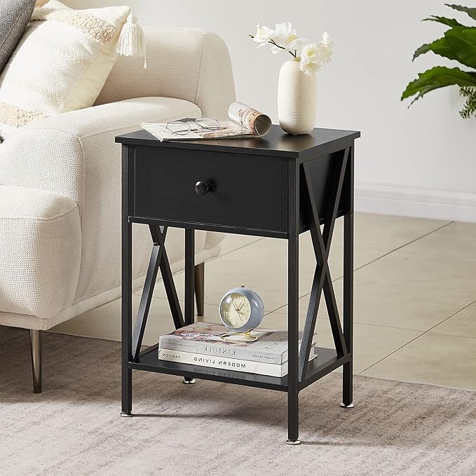 VECELO Nightstands Set of 2, Modern Bedside End Tables, Night Stands - Image 8