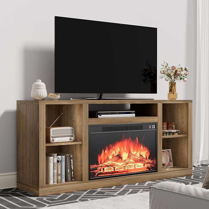 YESHOMY Electric Fireplace TV Stand by SearchallYESHOMY