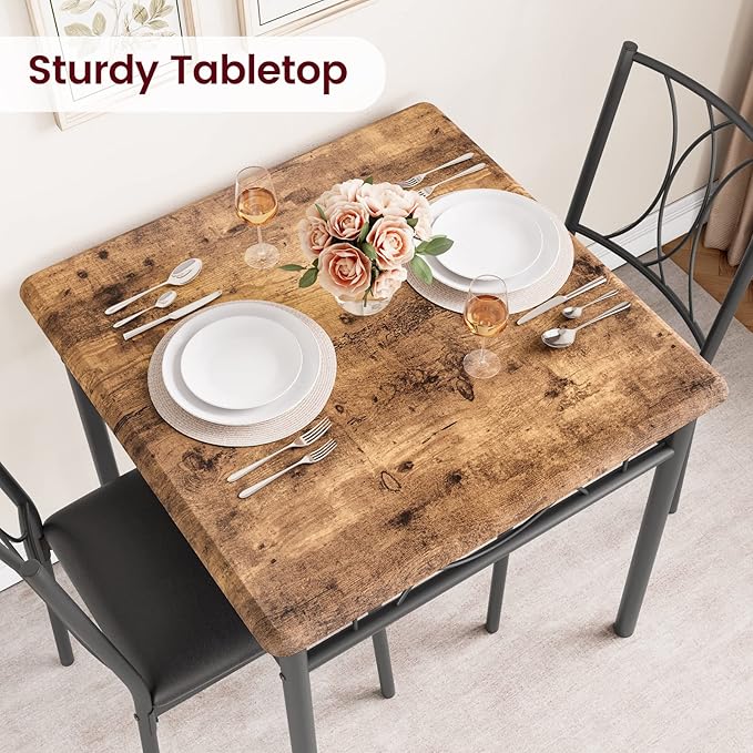 CABIHOME Dining Table Set for 2, 3 Piece Kitchen Table Set - Image 4