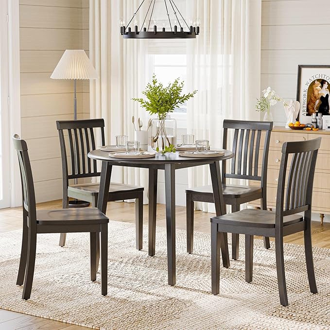 COLAMY Wooden Dining Chairs Set of 2, Solid Rubberwood Kitchen & Dining Room - Image 7