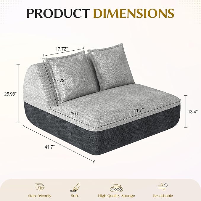 Hobestluk Small Sofa Couch Lounge Sofa Chair - Image 2