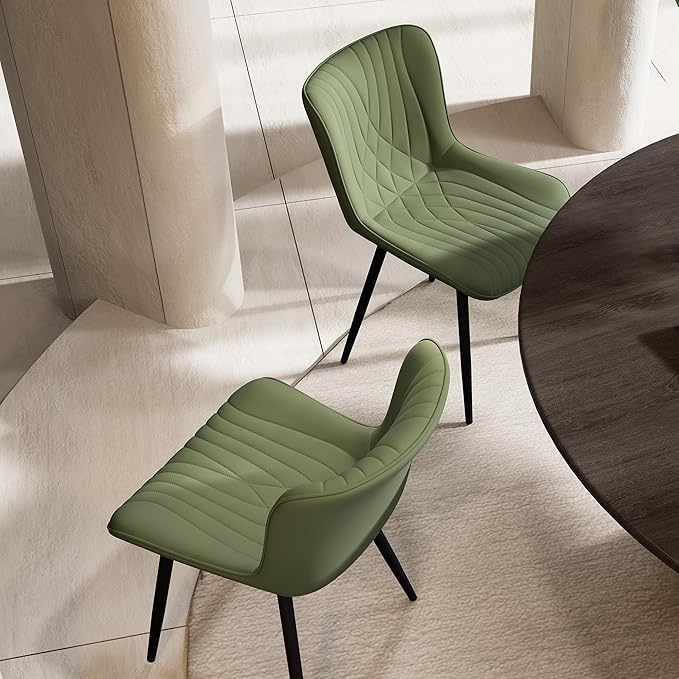 YOUTASTE Dining Chairs Set of 2 Upholstered Mid Century Modern Kitchen & Dining - Image 8