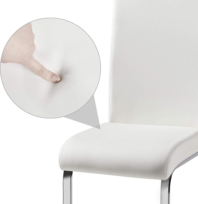 Yaheetech Dining Chairs Set of 6 Modern Faux Leather Upholstered Dining Room - Image 5