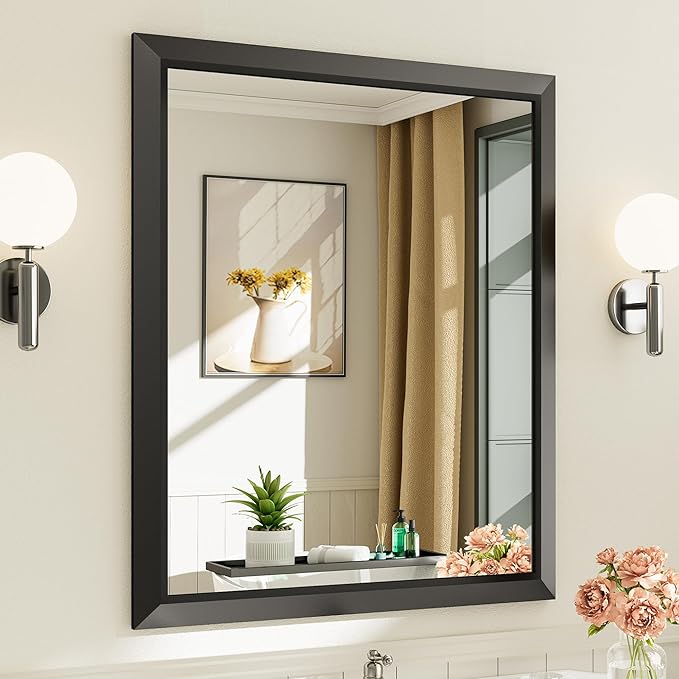 36x30 Inch Black Bathroom Mirror by Briivuemodernmirrors