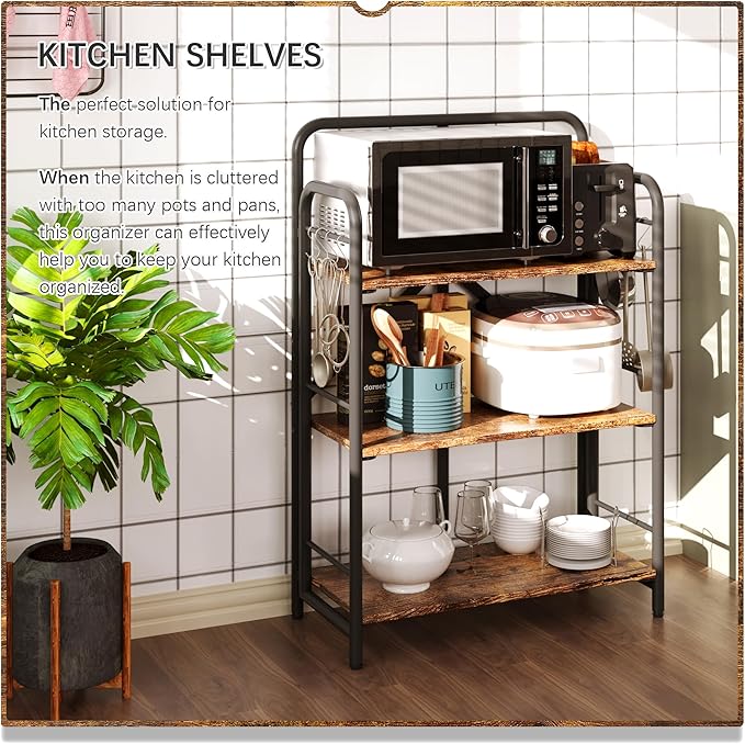 4NM No Assembly Folding Bookshelf 3 Tiers Vintage Industrial Black Book Shelf - Image 4