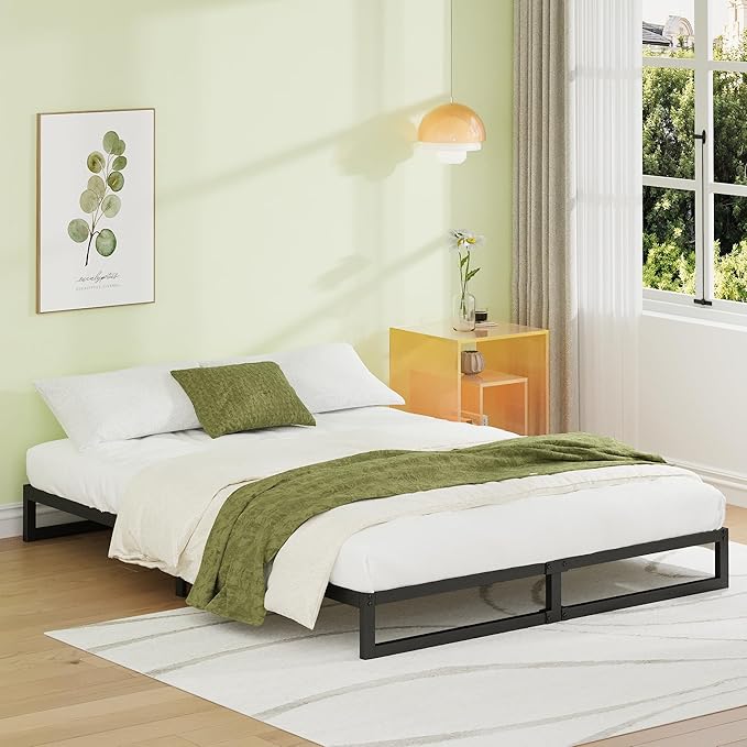 EMODA 7 Inch Queen Bed Frame No Box Spring Needed Heavy Duty Metal Platform - Image 7