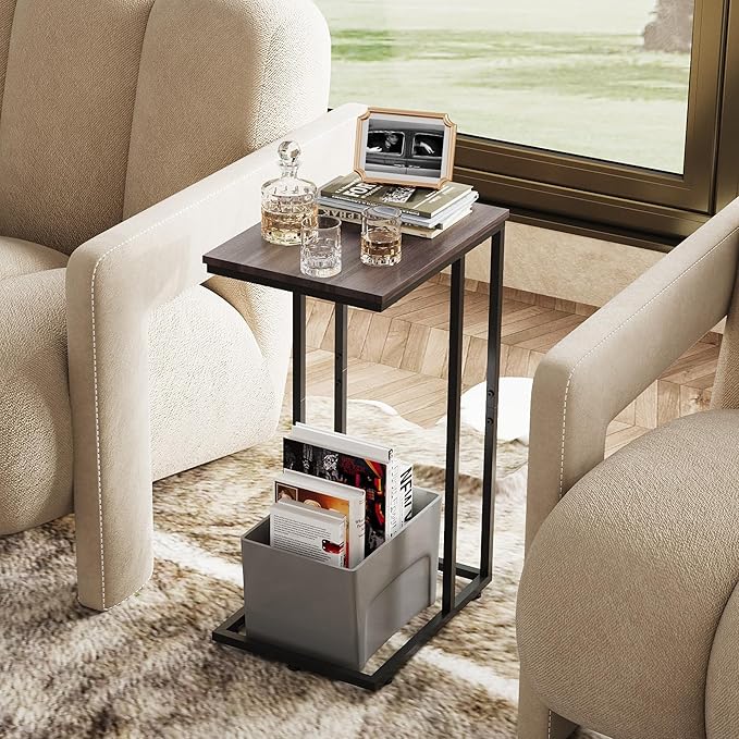 WLIVE Small Side Table, C Shaped End Table - Image 6