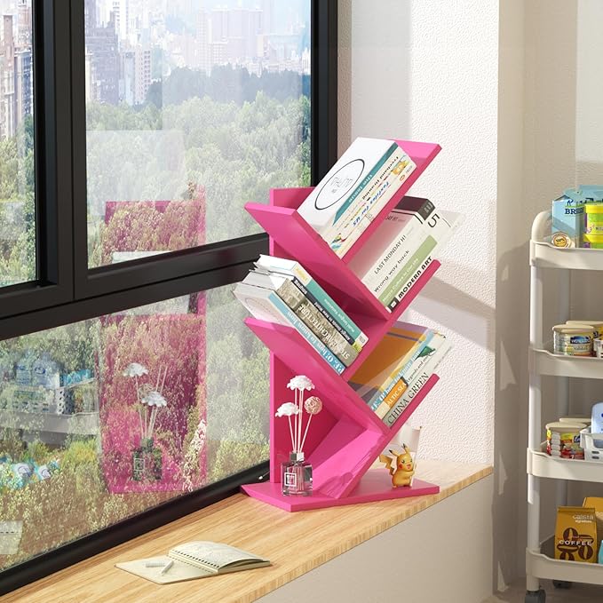 5 Tier Tree Book Shelf, Small Desktop Bookshelf - Image 6