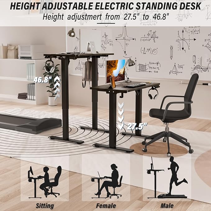 Kingant Standing Desk Height Adjustable Small Electric Stand Up Desks - Image 6