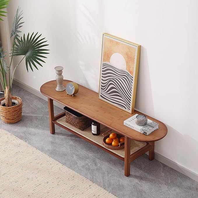 Tiita Bamboo TV Stand with Storage - Image 5