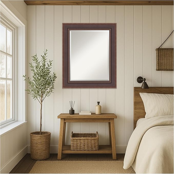 Amanti Art Brown Wall Mirror 30x36 Moab Brown Bronze Rectangle Bathroom Mirror - Image 4
