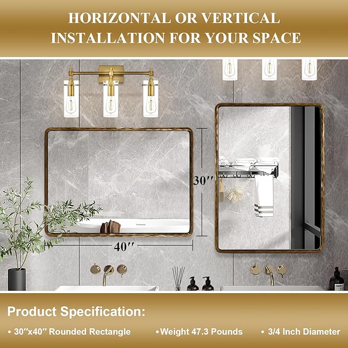ANDY STAR Hand-Forged Gold Bathroom Mirrors - Image 2