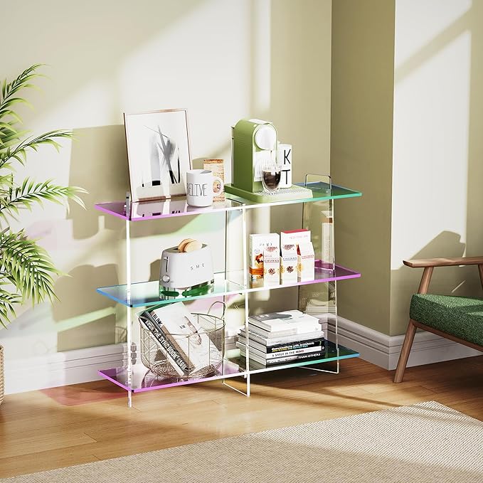 Acrylic Bookshelf, Small 3 Tier Open Bookcase - Image 4