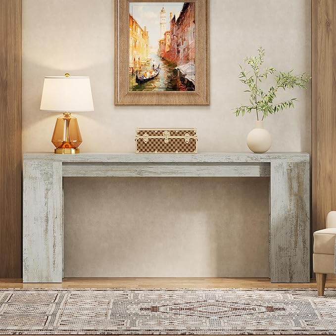 Tribesigns 70.9-Inch Extra Long Console Table, Farmhouse Wood Sofa Table Behind - Image 5