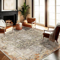 Area Rug 8'x10' Washable Vintage Traditional Mat Distressed Indoor Foldable by CHAMPLANT