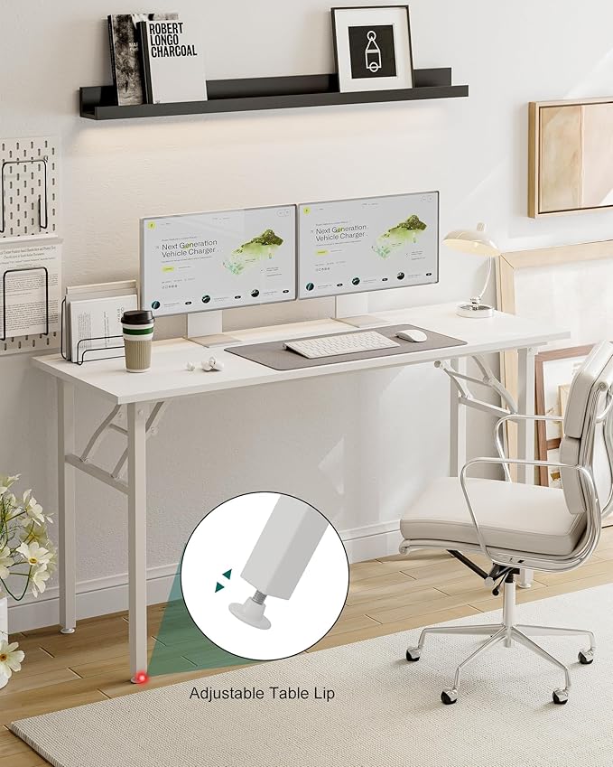 Frylr Small Folding Computer Desk – Portable 55.1 Inch Foldable Laptop Table - Image 7