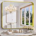 FORBATH 48x40 Inch Bathroom Mirror, Brushed Gold Deep Frame Wall Mirror by FORBATH