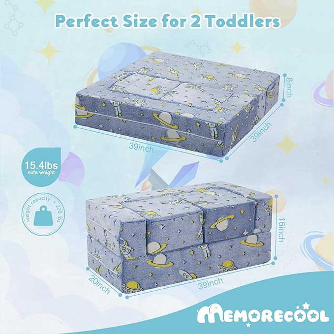 MeMoreCool Modular Kids Couch, Glow Play Toddler Couch - Image 3