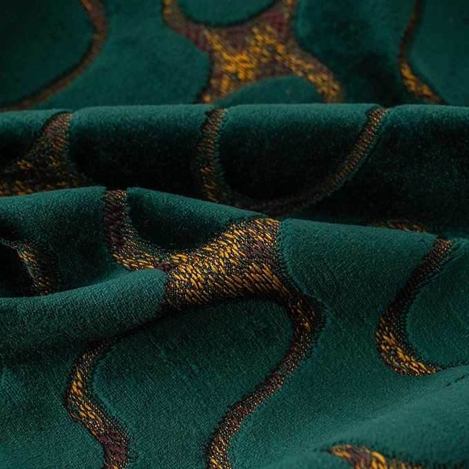 Yangest Green Square Throw Pillow Cover Wavy Velvet Cushion Cover Modern - Image 3