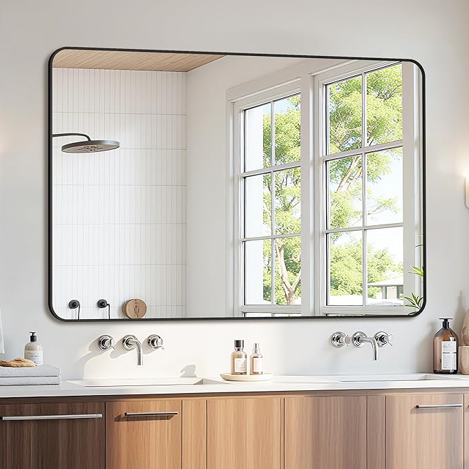 Bathroom Mirror 55" x 36", Large Rectangle Wall Mirror, Entryway Decor by Unknown