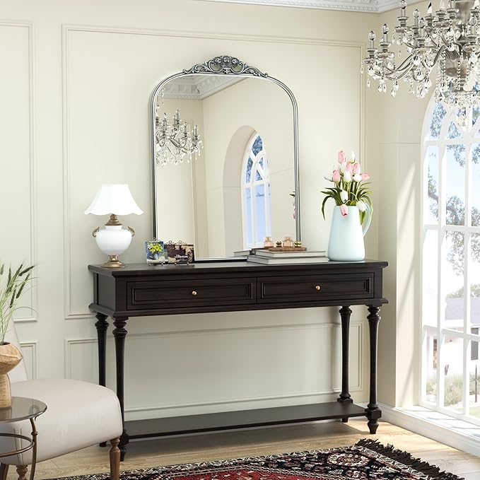 Keonjinn Vintage Mirror 30" x 36", Arched Decorative Mirror - Image 2