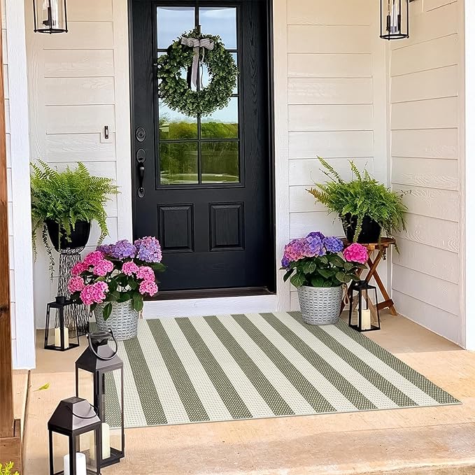 OJIA Outdoor Rug 3'x5', Washable Entryway Rugs Indoor Fall Front Door Mat - Image 8