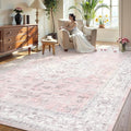 LIVEBOX Pink 9x12 Area Rug for Bedroom Girls, Boho Washable Rugs for Living by LIVEBOX