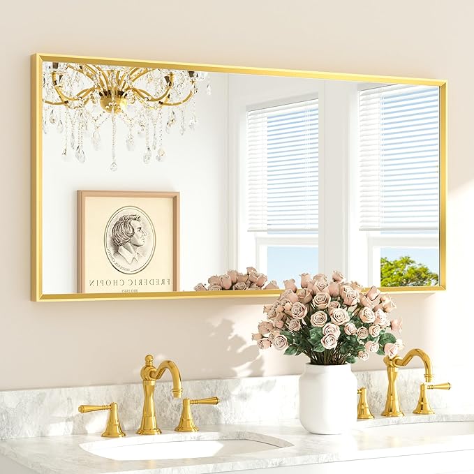 TETOTE Brushed Gold Frame Mirror by TETOTE