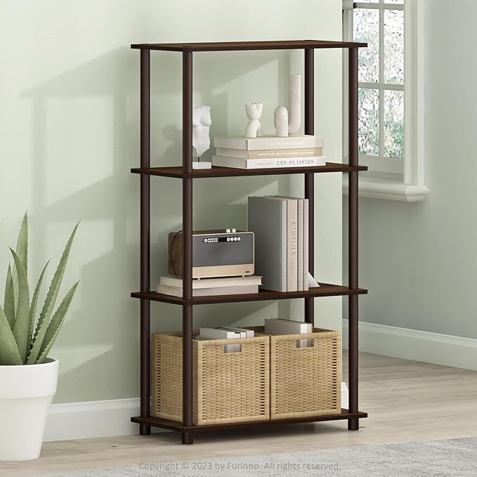 Furinno Turn-N-Tube 4-Tier Multipurpose Shelf Display Rack, Round Tubes - Image 2
