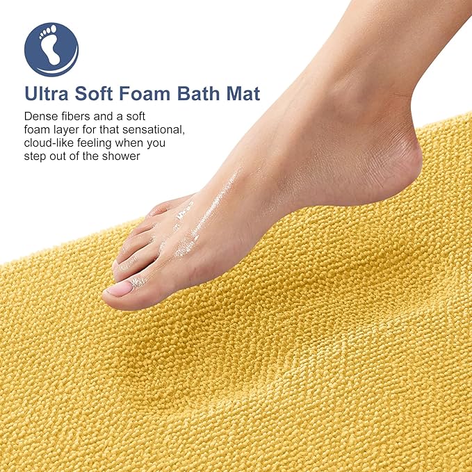 OLANLY Thick Memory Foam Bath Mat Rug 24x16, Extra Soft Absorbent Bathroom Rug - Image 2