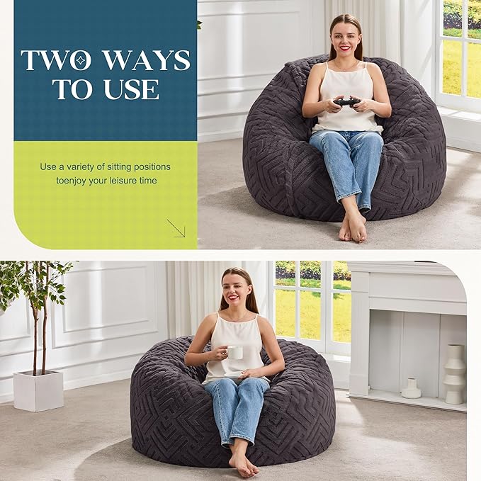 Hobestluk Bean Bag Chairs Adults Beanbag Chair - Image 3