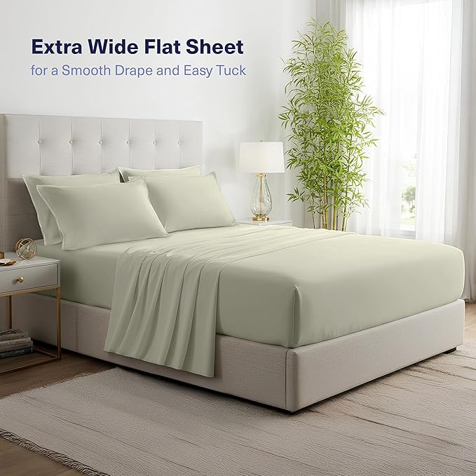Kickoff Viscose Bamboo Sheets King Size 4-pc 100% Organic Bamboo Viscose Bed - Image 6