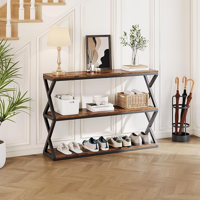 47.2 Inch Rustic Console Table, Industrial Entryway Table - Image 7