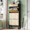 GarveeHome Shoe Cabinet with 3 Flip Doors & 1 Drawer, Entrance Wooden Shoe Rack by GarveeHome