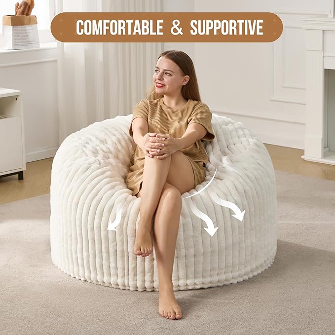 Hobestluk 3ft Bean Bag Chairs for Adults Large Beanbag Chair - Image 5