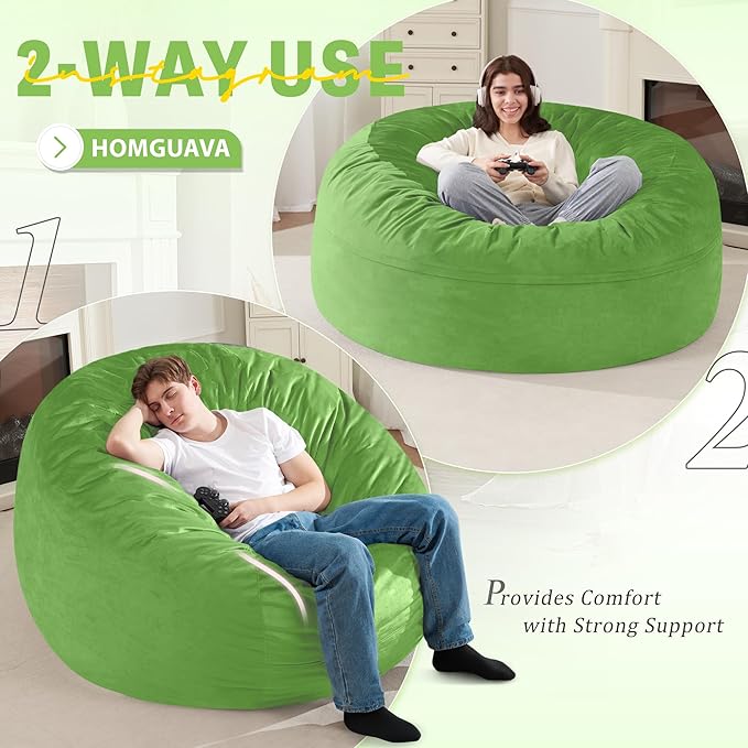 Homguava 5 FT Bean Bag Chair: 5' Bean Bags - Image 6