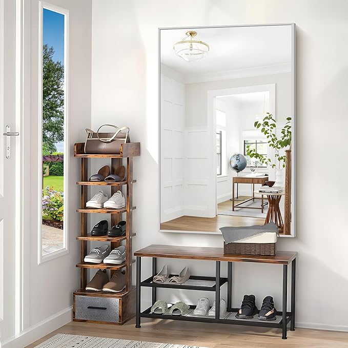 40x60inch Silver Bathroom Mirror, Large Rectangular Wall Mirrors - Image 6