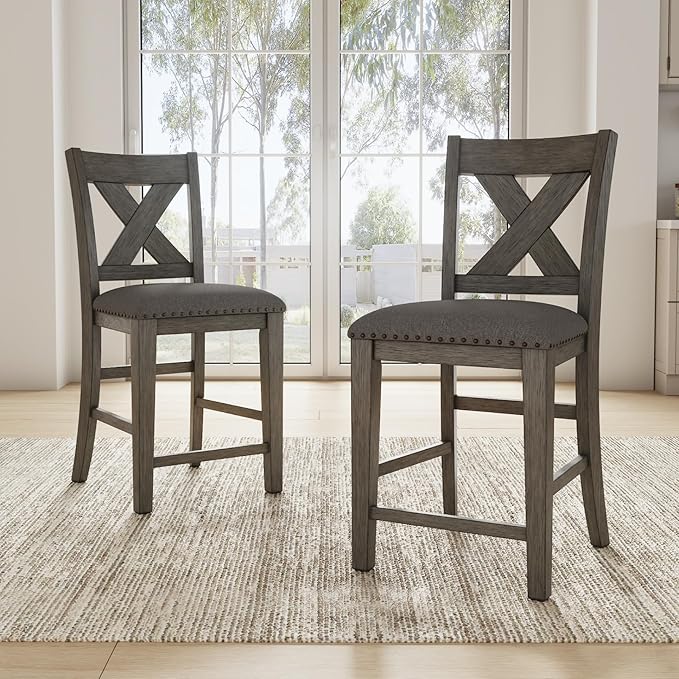 Signature Design by Ashley Caitbrook Rustic 24.63" Counter Height Upholstered - Image 2