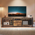 TV Stand with Power Outlet Up to 75 Inch, Entertainment Center with 2 Fabric by Yatiney
