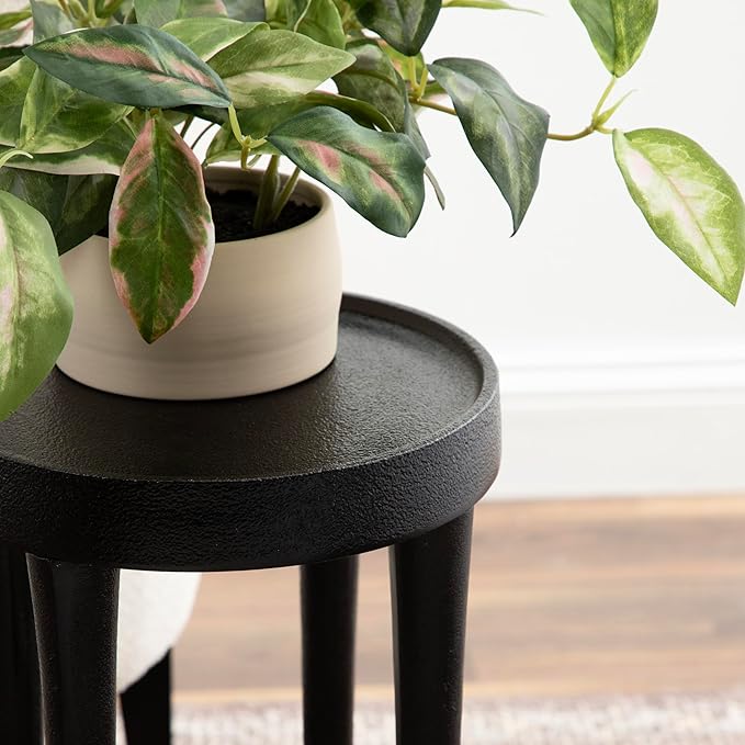 Kate and Laurel Rava Modern Metal Round Drink Table; 10 x 10 x 21; Black; Cast - Image 5