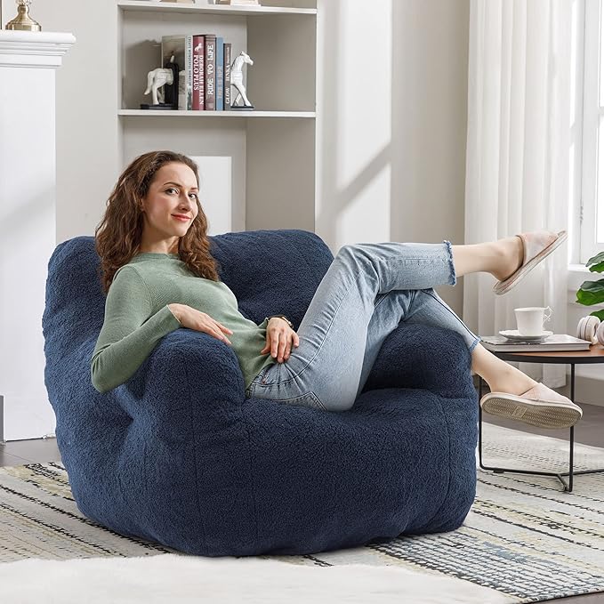 Recaceik Bean Bag Chairs, Tufted Soft Stuffed Bean Bag Chair - Image 5