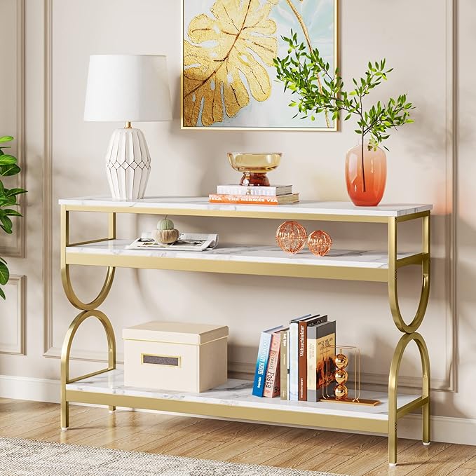 Tribesigns 3-Tier Console Table, 55 inch Sofa Table by Tribesigns