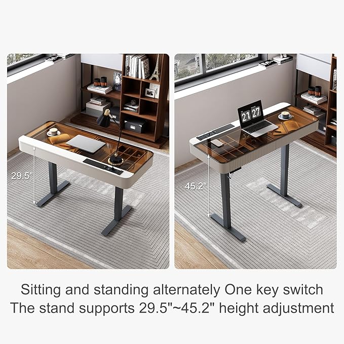 Lartis Office Desk, Electric Computer Lift Table Standing Desk - Image 3