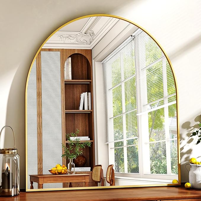 31"x32" Arched Wall Mirror for Bathroom, Living Room, Decorative Hanging Mirror - Image 2