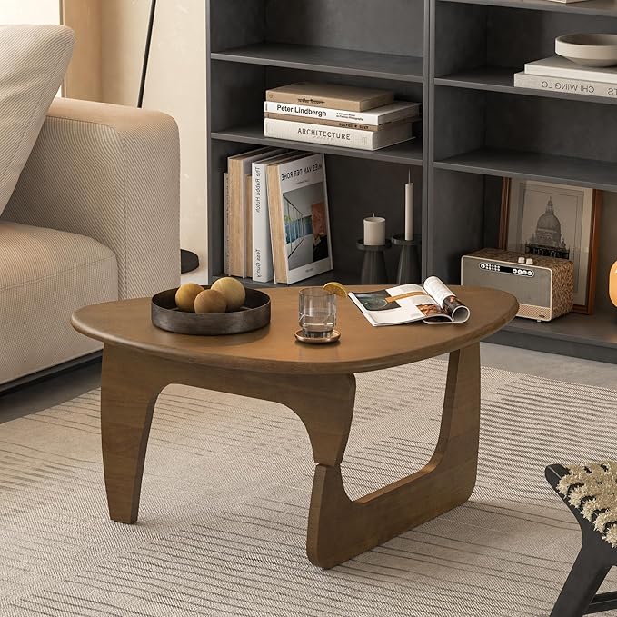 Mid Century Modern Coffee Table, Solid Wood Triangle Coffee Table - Image 7