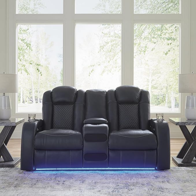 Signature Design by Ashley Fyne-Dyme Contemporary Power Reclining Loveseat - Image 2