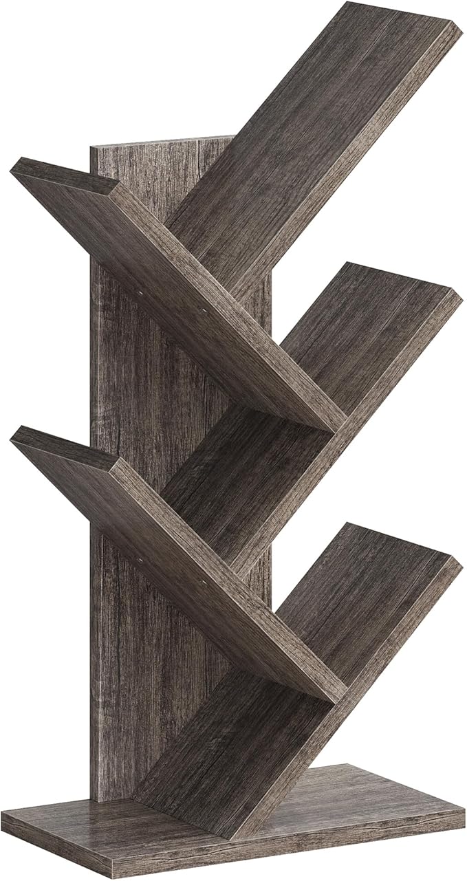 Hoctieon 4 Tier Tree Bookshelf, 4 Shelf Bookcase, Free Standing Tree Bookcase - Image 9